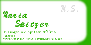 maria spitzer business card